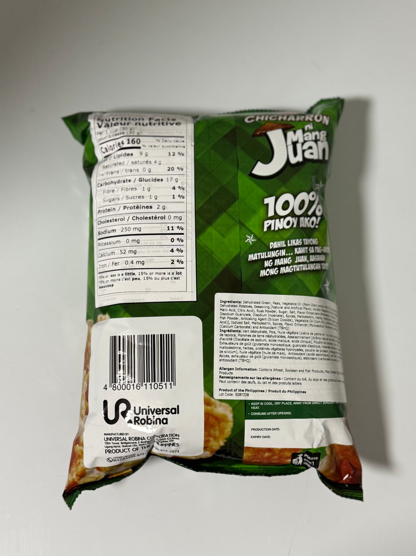 Chicharron ni Mang Juan Sukang Paombong Flavored No-Pork Chicharron 90g