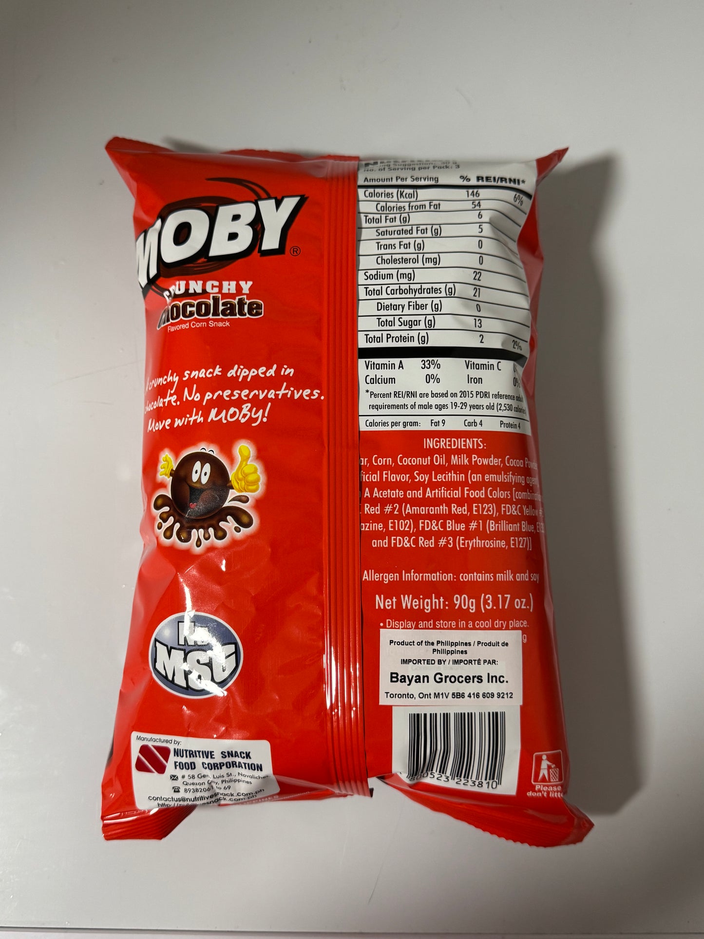 Moby Crunchy Chocolate Flavored Snack 90g