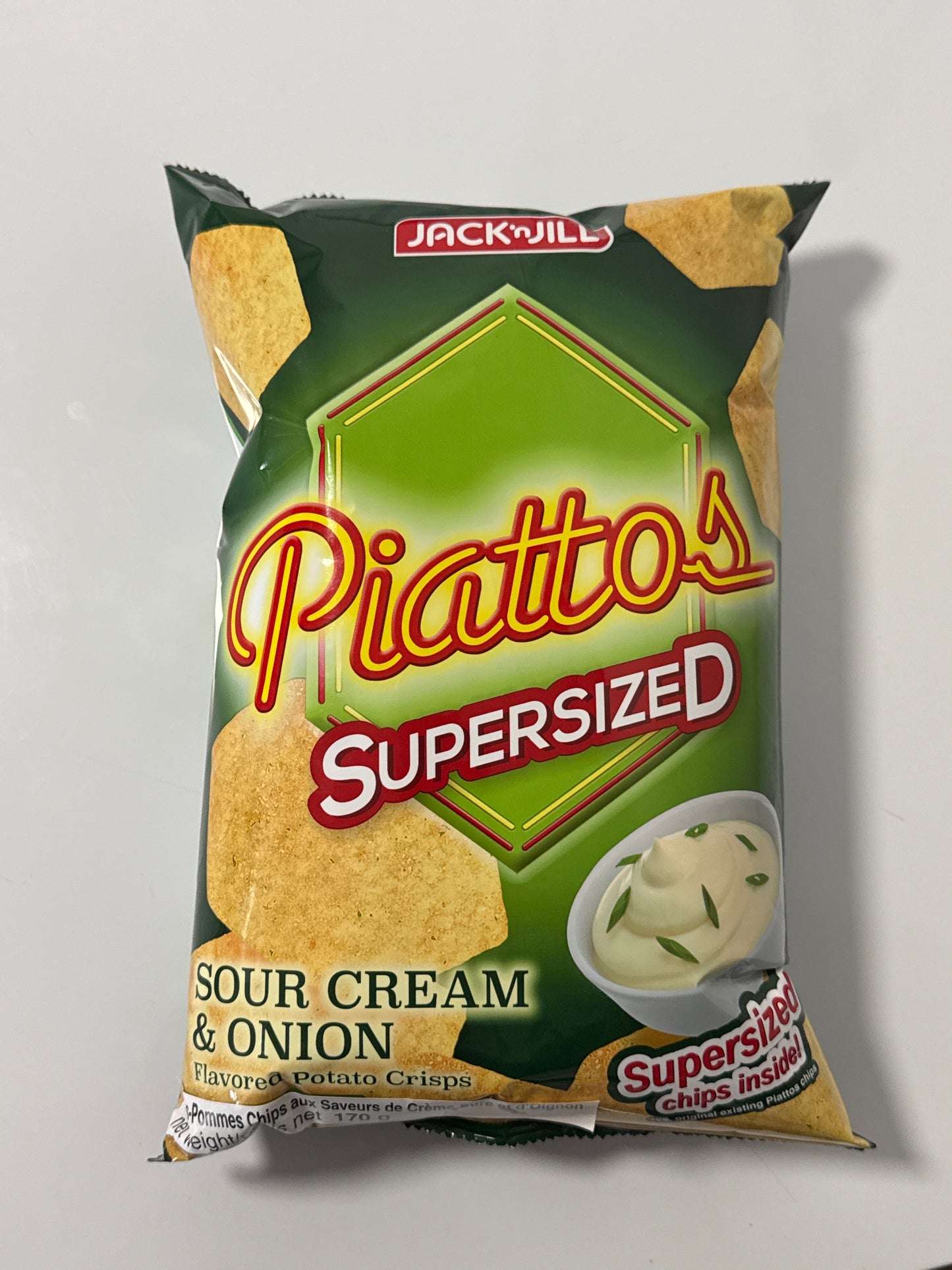 Piattos Sour Cream & Onion Flavored Potato Chips 170g