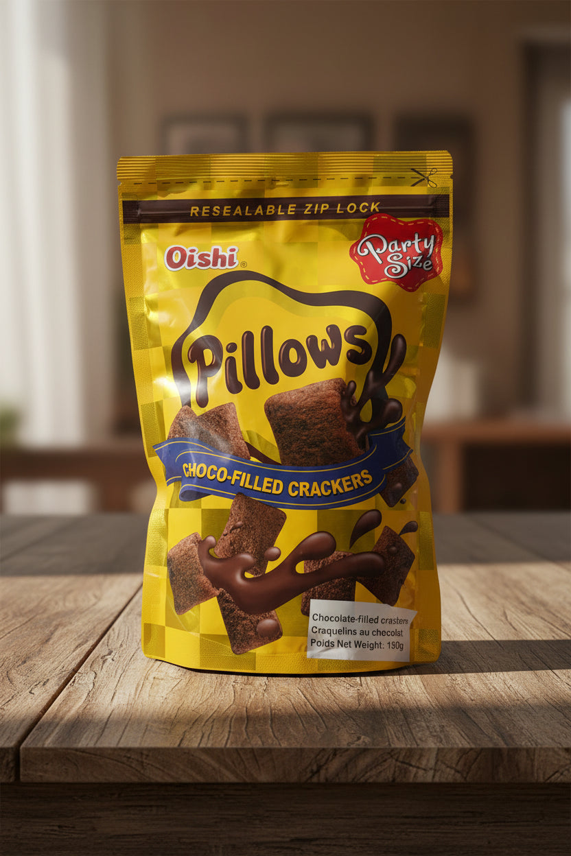 Oishi Pillows Choco-Filled Crackers 150g