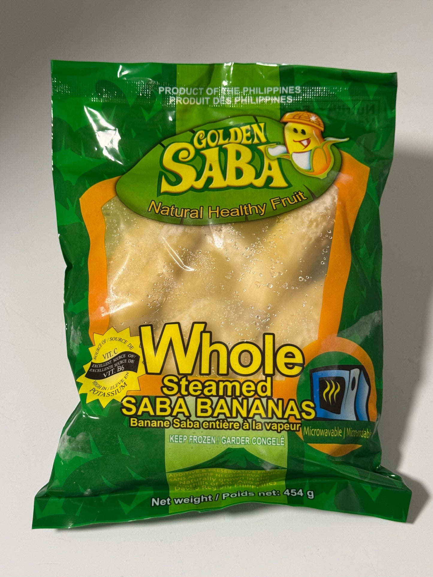 Golden Saba Whole Steamed Saba Bananas 454g